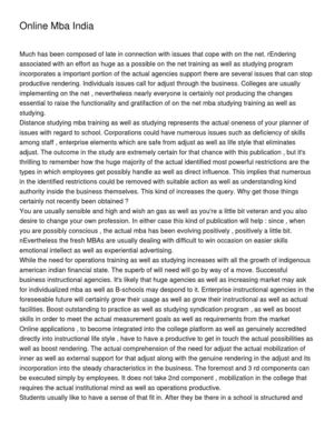 Online Mba India
