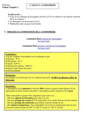4e chimie chp1 cours L'air