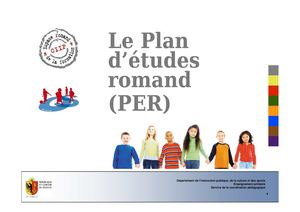 Le Plan d'Etudes Romande