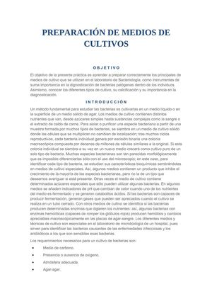 PREPARACIÓN MEDIOS DE CULTIVOS