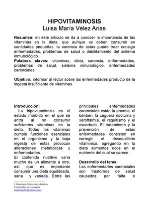 hipovitaminosis