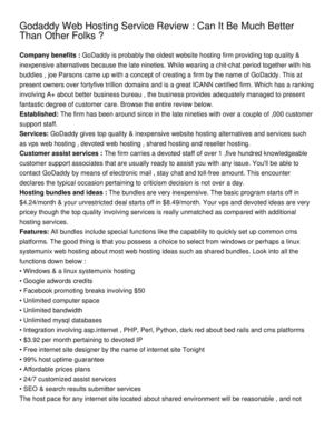 Godaddy Web Hosting Service Review _ Can It Be Much Better Than Other Folks _