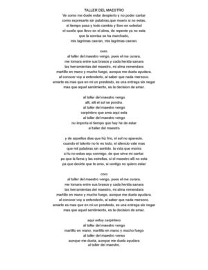 TALLER DEL MAESTRO