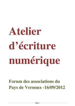 Atelier d'écriture numérique en Forum des associations