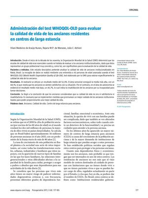 Administración del Test  WHOQOL-OLD