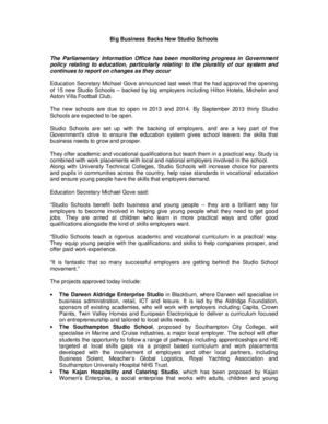 Big Business Backs New Studio Schools