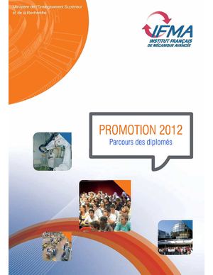Livret de promotion IFMA 2012