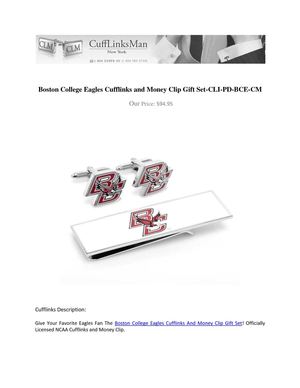 Boston College Eagles Cufflinks and Money Clip Gift Set-CLI-PD-BCE-CM