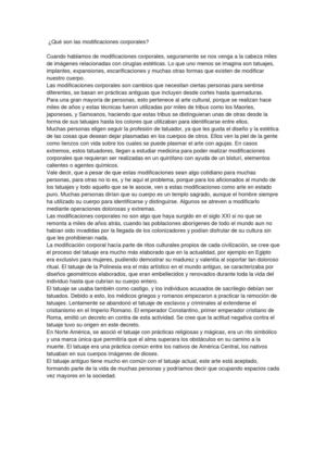 Tattoos y Modificaciones.