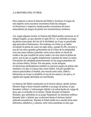 LA HISTORIA DEL FUTBOL