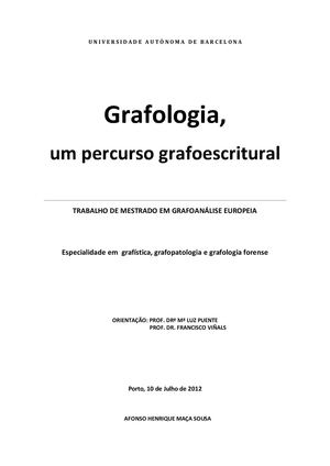 Grafologia. Un curso grafoescritural (AFONSO HENRIQUE MAÇA SOUSA)