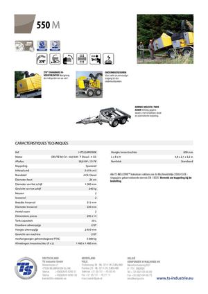 Technischse Kenmerken - 550M / TS INDUSTRIE