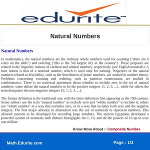 Natural Numbers 
