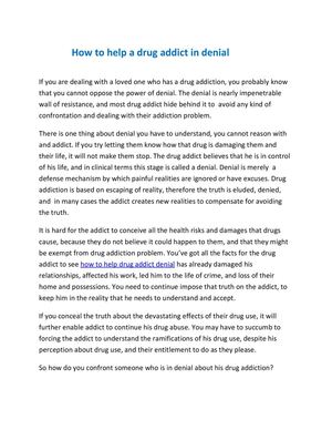 How To Help A Drug Addict In Denial