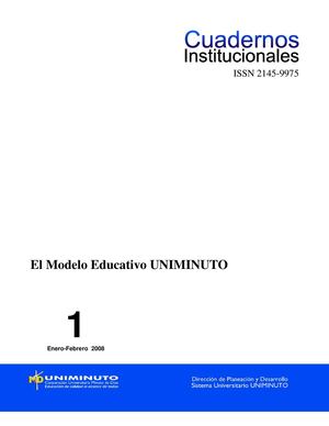 Cuadernos Institucionales - 01 Modelo Educativo UNIMINUTO