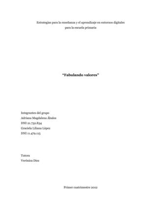 Abalos - Lopez - "Fabulando valores"