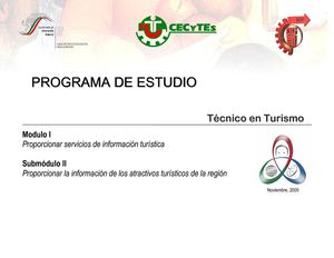 Módulo I Proporcionar servicios de información turística