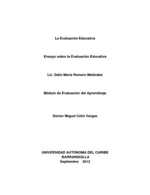 Ensayo sobre la Evaluación Educativa