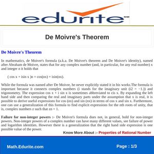 De Moivre's Theorem 