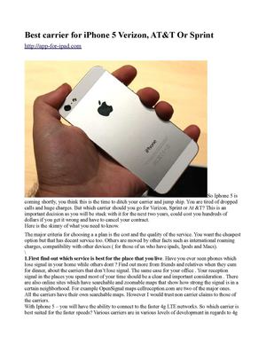 Best carrier for iPhone 5 Verizon, AT&T Or Sprint