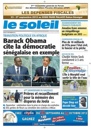 Edition du 27 septembre 2012