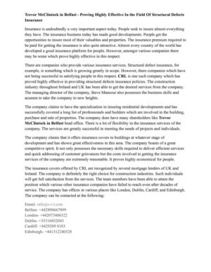 Trevor McClintock in Belfast - Proving Highly Effective In the Field Of Structural Defects Insurance