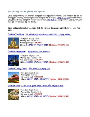 Công ty cổ phần du lịch Kinh Đô - dulichkinhdo.com