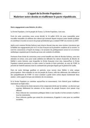 18.09.2012 Déclaration de principe de la Droite populaire