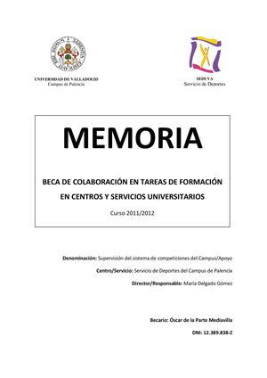 Memoria Personal Beca SDUva