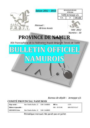 Bulletin officiel du CPN - mai 2012