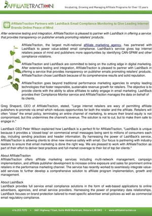 AffiliateTraction Partners with LashBack Email Compliance Monitoring