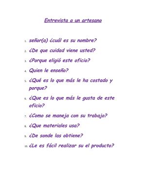 entrevista a un artesano