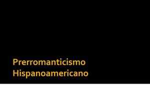 Prerromanticismo Hispanoamericano
