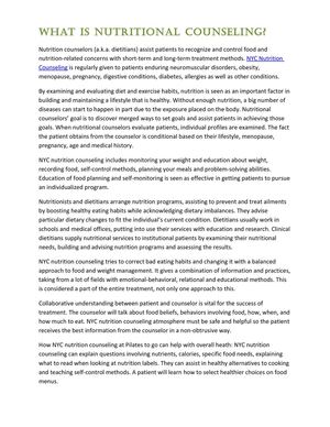 What Is Nutritional Counseling?