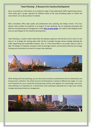 Town Planning - A Resource for Country Development
