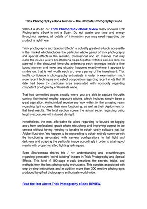 Trick Photography eBook Review – The Ultimate Photography Guide