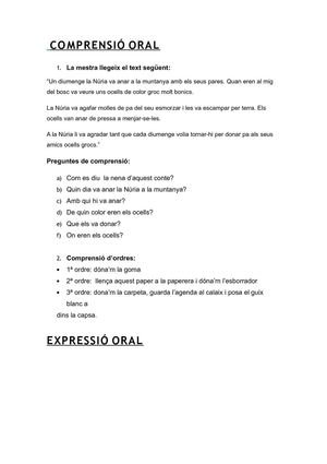 Avaluació  Inicial llengua 2n