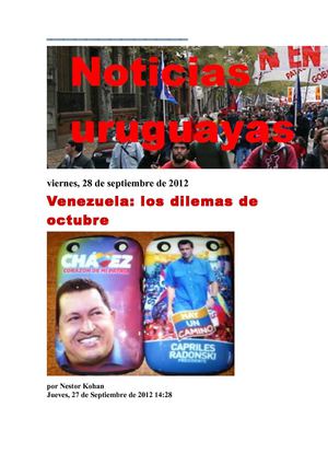 Noticias Uruguayas viernes 28 de setiembre del 2012