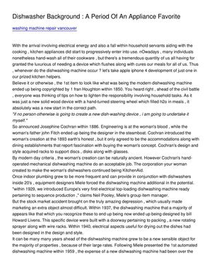 Dishwasher Background _ A Period Of An Appliance Favorite