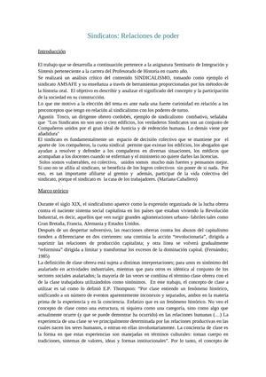 Sindicatos: Relaciones de poder