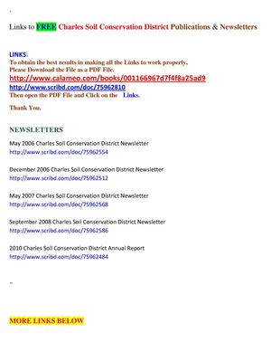 Links to FREE Cecil Soil Conservation District Publications, Manuals & Newsletters 
