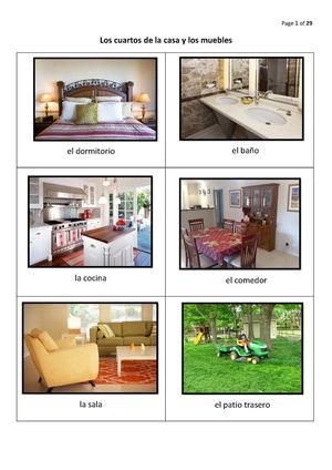 Los Cuartos de la casa y los muebles