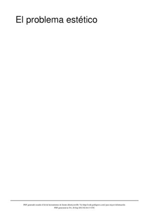 El problema estético