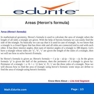Areas (Heron's formula) 