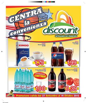 volantino al discount dal 27 settembre al  14 ottobre