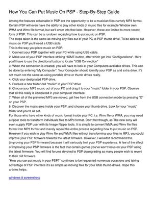 How You Can Put Music On PSP - Step-By-Step Guide_