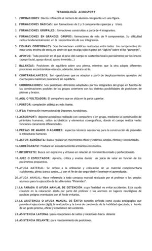 TERMINOLOGÍA DE ACROSPORT
