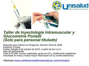 Taller de Inyectologia UNISALUD Bogota