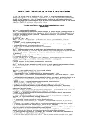 Estatuto docente de la provincia de Buenos Aires