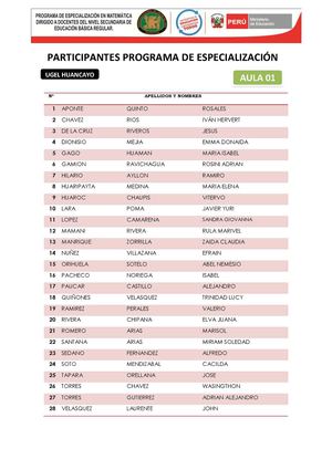 LISTA DE PARTICIPANTES